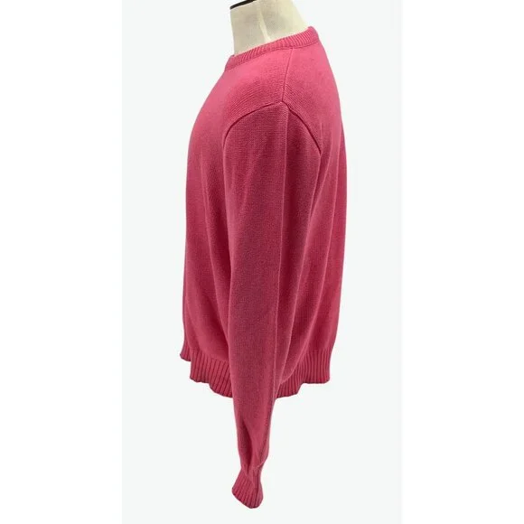 Lands End Mens Pink 90s 100% Cotton Crewneck Sweater Size L Made In USA - Picture 4 of 7